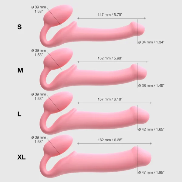 chart fo pink dildo sizes