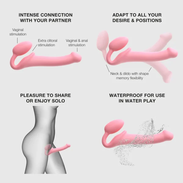 picture of strapless strap on in 4 ways