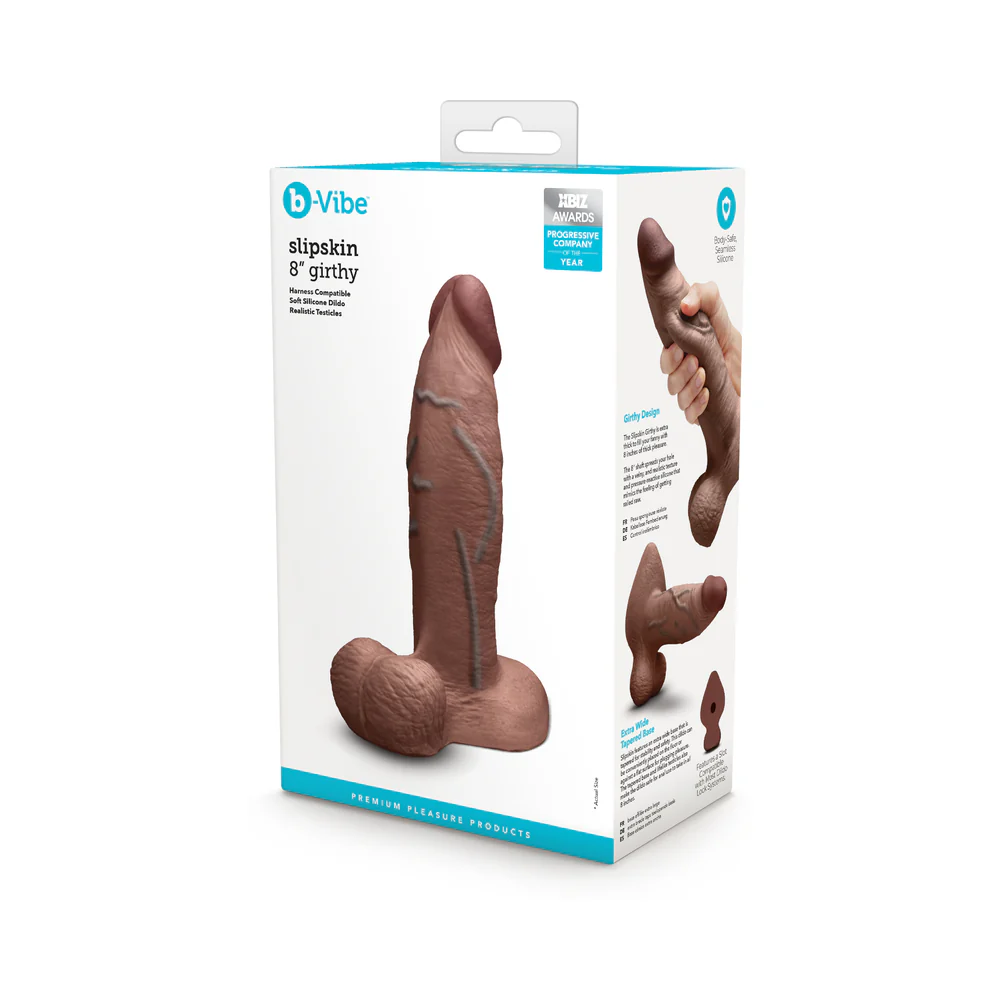 B-Vibe Slipskin Realistic Silicone Girthy Dildos - Image 10