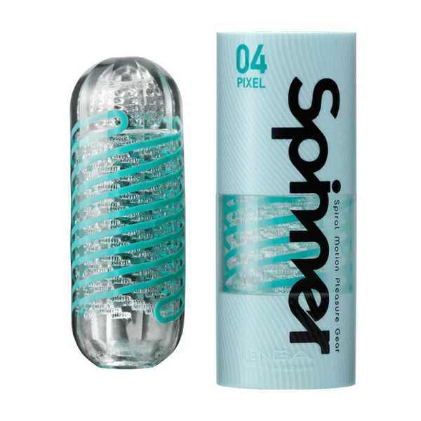 clear and aqua stroker with cylinder container
