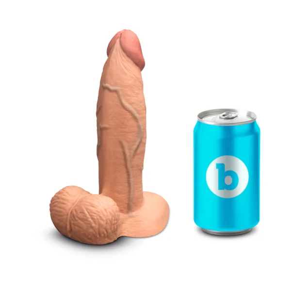 mocha dildo next to blue can