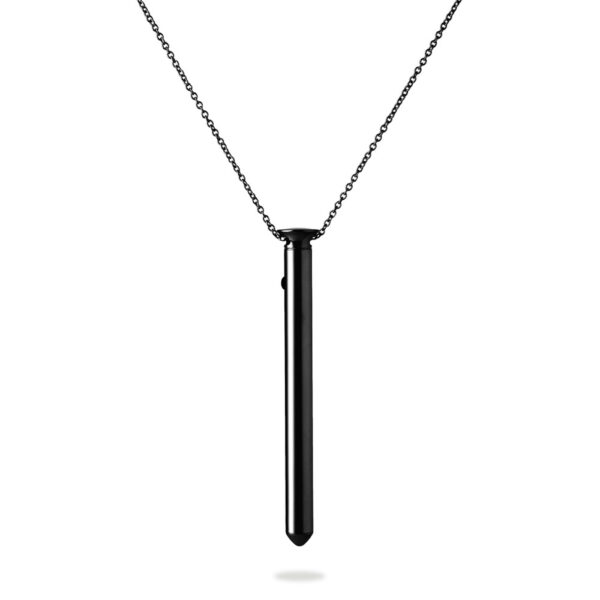black vibrating pendant necklace