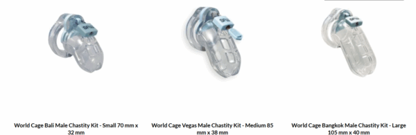 3 sizes of cock cages