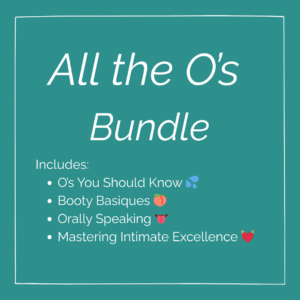 orgasm bundle called all the o's white text on green background